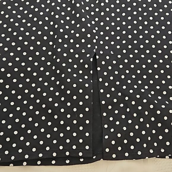Women's Custom-Made Polka Dot Spaghetti Straps A-line Midi Dress M/L Black/White - Picture 10 of 16